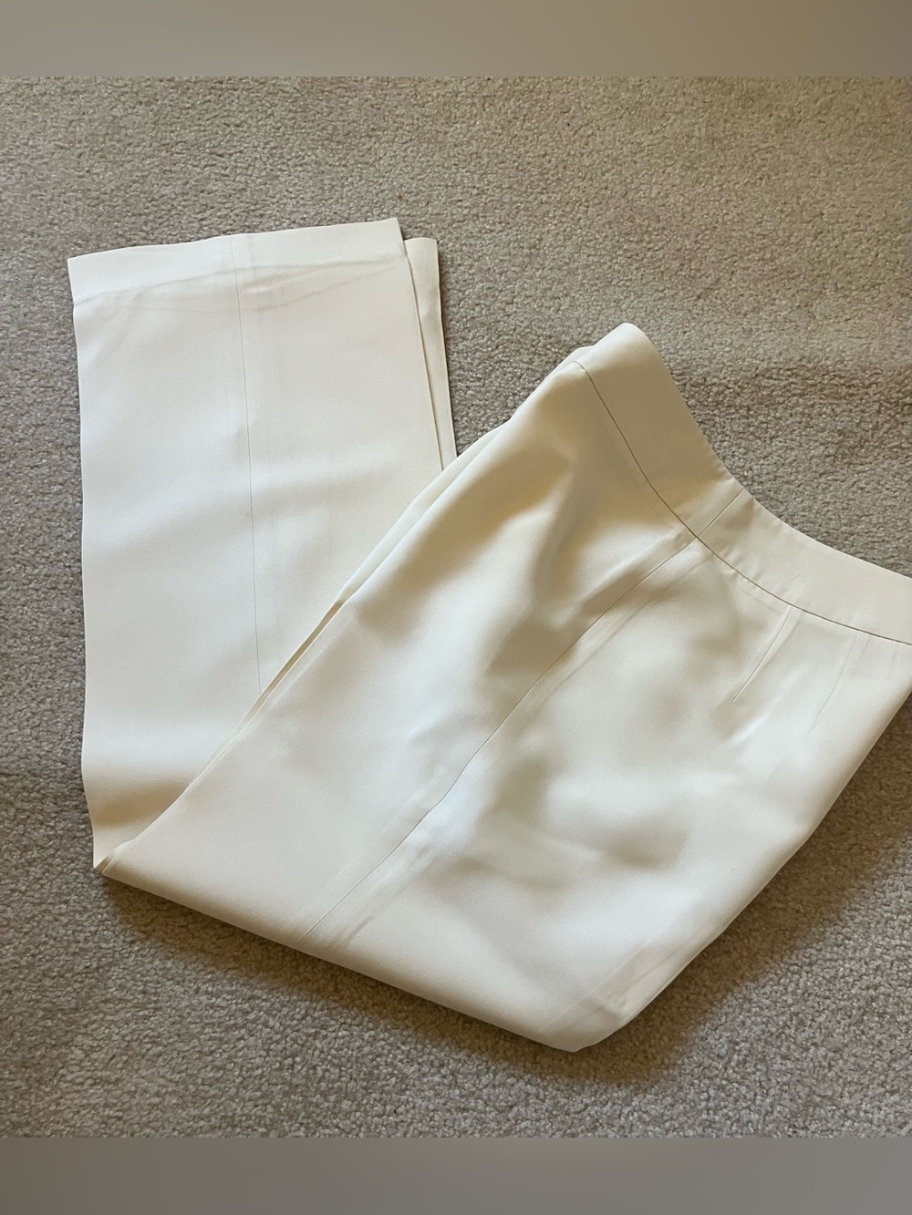 Talbots Ivory Cream Straight-Leg Silk Lined Dress Pants - Picture 5 of 8